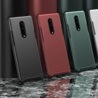 2 in 1 Detachable Solid Color Frosted Anti-Fingerprint Hard PC Back + Soft TPU Frame Back Cover Case for OnePlus 8