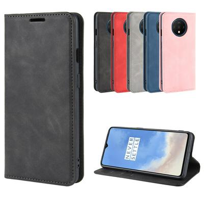 Retro Pattern PU Leather + Soft TPU Card Slots with Stand Support and Wallet Magnetic Absorb Protective Case for OnePlus 7T