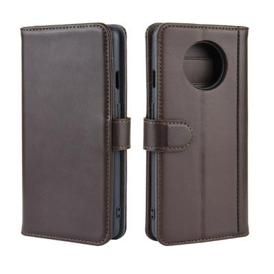 Side Flip Wallet Style Genuine Leather + Soft TPU Card Slots with Stand and Magnetic Buckle Case for OnePlus 7T