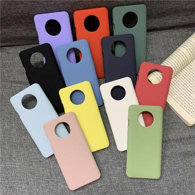 Imitation Origin Liquid Solid Color Shockproof Soft Silicone Back Cover Case for OnePlus 7T