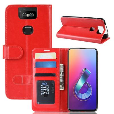 R64 Pattern Single Fold Edge Side Flip Shockproof PU Leather + Soft TPU Card Slots with Picture Frame and Stand Wallet Protective Case for Asus Zenfone 6 ZS630KL / Zenfone 6z / Zenfone 6 2019