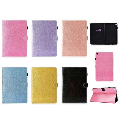 Bling Glitter Powder PU Leather + Soft TPU Card Slots with Stand Support Protective Cover Case for Samsung Galaxy Tab A 8 (2019)/SM-P200/SM-P205