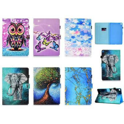 Owl Elephant Tree Pattern PU Leather + Soft TPU Card Slots with Stand Support Protective Cover Case for Samsung Galaxy Tab S5e/SM-T720/SM-T725