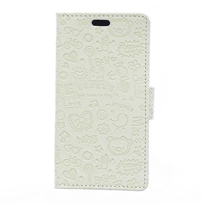 Little Witch Pattern Solid Color PU Leather + Soft TPU Card Slots with Magnetic Buckle and Stand Wallet Case for Kyocera ONE X4