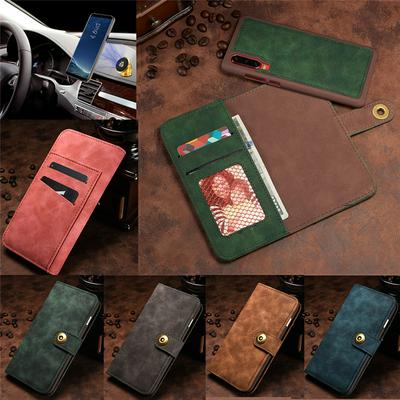 Retro Two-in-one Detachable Shockproof Magnet Buckle Closure Multifunctional PU leather Wallet Phone Case for HUAWEI P30