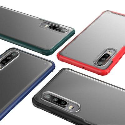 2 in 1 Detachable Frosted Transparent Anti-Fingerprint Hard PC Back + Soft TPU Frame Back Cover Case for Huawei P30 
