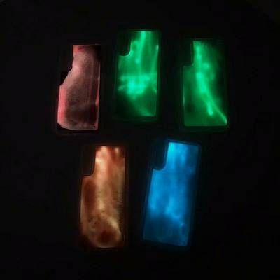 Fluorescent Luminous Glow Liquid Quicksand Hard PC Back Cover Shockproof Protective Case for Samsung Galaxy S8 Plus