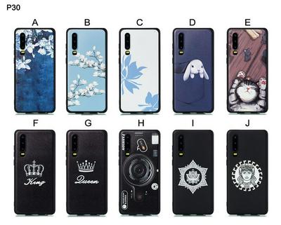 Cat Plum Snow Colored Pattern Anti-Scratch Soft TPU Back Cover Protective Case for Huawei P30