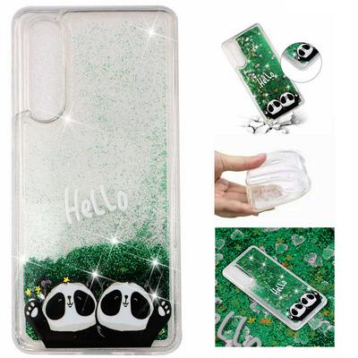 Outside Colored Painting Pattern Bling Style Quicksand Shockproof Soft TPU Back Cover Case for Huawei P30