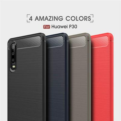 Brushed Shockproof Non-Slip Anti-Fingerprint Soft TPU Back Cover Protective Case for Huawei P30 