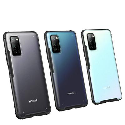 2 in 1 Detachable Frosted Transparent Anti-Fingerprint Hard PC Back + Soft TPU Frame Back Cover Case for Huawei Honor V30