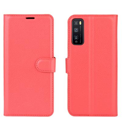 Solid Color Litchi Pattern Shock-Absorption Side Flip PU Leather + Soft TPU Card Slots with Magnetic Buckle and Stand Wallet Case for Huawei Honor 30 Youth / Enjoy 20 Pro / Enjoy Z 5G