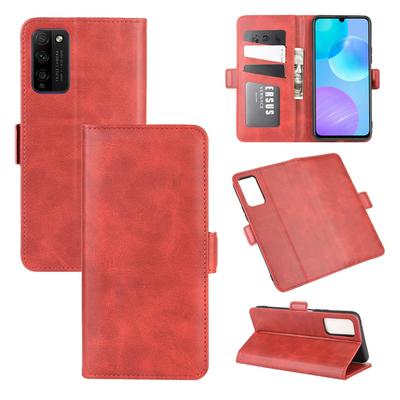 Retro Side Flip Shockproof Anti-Scratch PU Leather + Soft TPU Picture Frame Double Buckles with Stand and Card Slots Wallet Case for Huawei Honor 30 Youth / Enjoy 20 Pro / Enjoy Z 5G