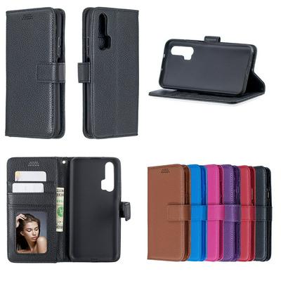Lichee Pattern PU Leather + TPU with Card Slots Wallet and Stand Support Cover Case for Huawei Honor 20 Pro