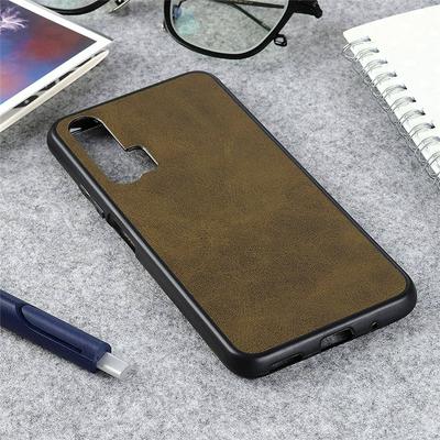 Leather-coated Phone Case for HUAWEI Honor 20 Pro, Calfskin Grain Shockproof Protective Case