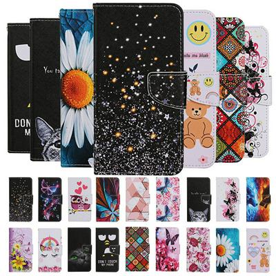 Colored Painting Wrist Strap Style Shock-Absorption Side Flip PU Leather + Soft TPU Card Slots with Magnetic Buckle and Stand Wallet Protective Case for Huawei P Smart Z / Y9 Prime (2019)