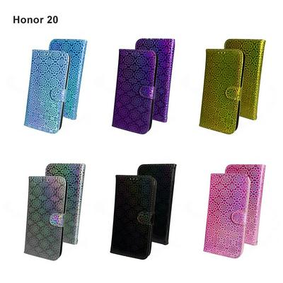 Patterned Wallet Case for HUAWEI Honor 20, Shiny Gradient Phone Cover with Hidden Kickstand