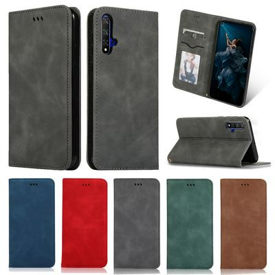 Shockproof Retro Business PU Leather + Soft TPU Card Slot with Picture Frame and Stand Cover Case for Huawei Honor 20
