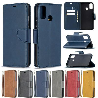 Solid Color Sheep Pattern Scratch Resistant PU Leather Phone Protective Case with Card Slots&Stand for HUAWEI Honor 9X Lite