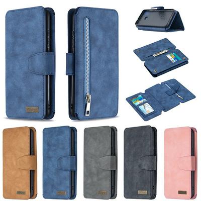 Frosted Zipper Wallet BF07 Type Detachable Scratch Resistant PU Leather Phone Case for HUAWEI Honor 9X Lite