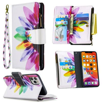 Colored Painting Zipper Wallet BF003 Scratch Resistant PU Leather Phone Protective Case with Stand &Lanyard for Apple iPhone 11 Pro Max(6.5)