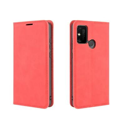 Solid Color Magnetic Attraction Side Flip Shockproof Anti-Scratch PU Leather + Soft TPU with Card Slots and Stand Wallet Protective Case for Huawei Honor Play 9A