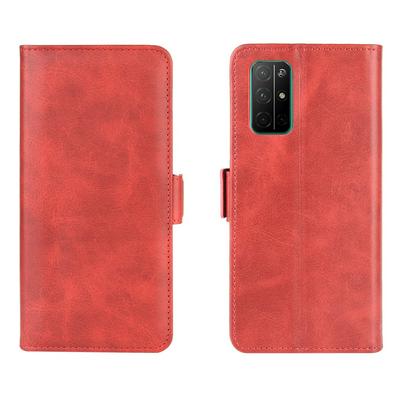 Retro Side Flip Shockproof Anti-Scratch PU Leather + Soft TPU Picture Frame Double Buckles with Stand and Card Slots Wallet Case for Huawei Honor 30S