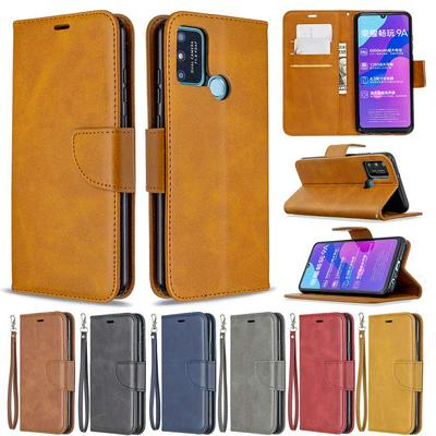 Solid Color Sheep Pattern All-round Protection PU Leather Phone Protective Case with Card Slots&Stand for HUAWEI Honor 9A