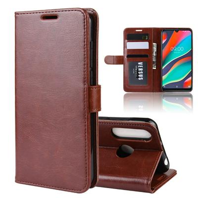 R64 Pattern Single Fold Edge Side Flip Shockproof PU Leather + Soft TPU Card Slots with Picture Frame and Stand Wallet Protective Case for Wiko View 3 Pro