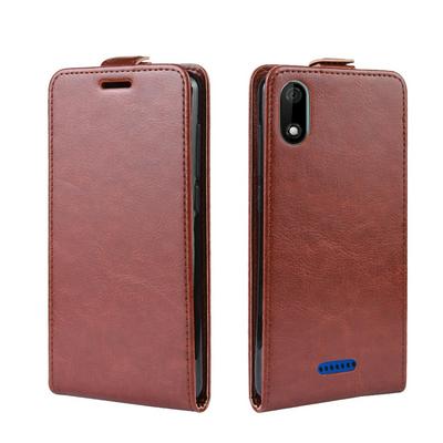 R64 Pattern Single Fold Edge Up and Down Vertical Flip PU Leather + Soft TPU with Card Slot and Magnetic Buckle Protective Case for Wiko Y60