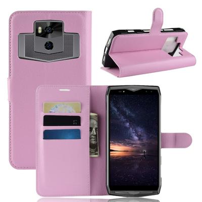 Lichee Pattern Side Flip Wallet Style PU Leather + Soft TPU Card Holder with Stand and Magnetic Buckle Case for Ulefone Power 5