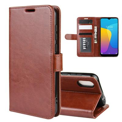 R64 Pattern Single Fold Edge Side Flip Shockproof PU Leather + Soft TPU Card Slots with Picture Frame and Stand Wallet Protective Case for Doogee Y8C