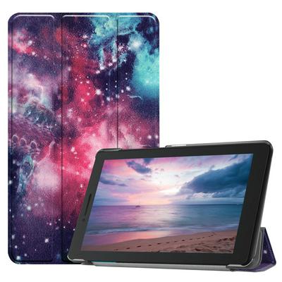 Colored Painting Tri-Fold Folding Side Flip Shockproof Slim PU Leather + Hard PC with Stand Protective Case for Lenovo Tab E8 TB-8304