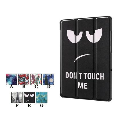 Colored Painting Tri-Fold Folding Side Flip PU Leather with Stand Protective Case for Lenovo M10 Plus TB-X60