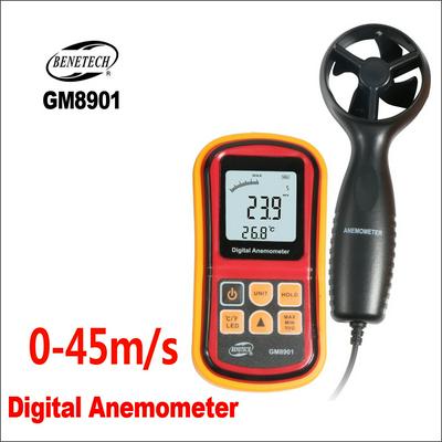 BENETECH Speed Measuring Instrument Anemometer LCD Display Digital Anemometer Wind Speed Meter GM8901 0-45m/s Anemometer Sensor