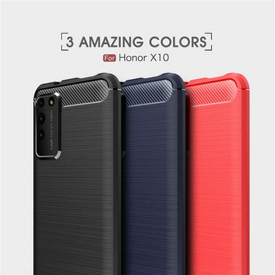 Carbon Fiber Pattern Brushed Shockproof Soft TPU Back Cover Case for Huawei Honor X10 5G