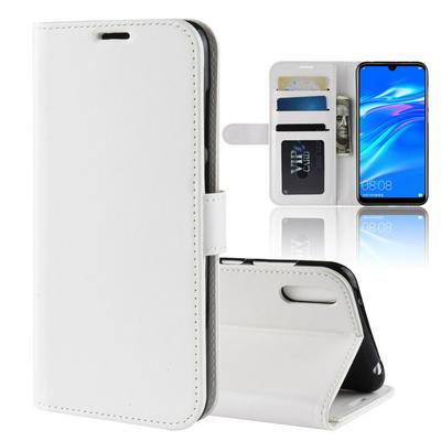 R64 Pattern Single Fold Edge Side Flip Shockproof PU Leather + Soft TPU Card Slots with Picture Frame and Stand Wallet Protective Case for Huawei Enjoy 9 