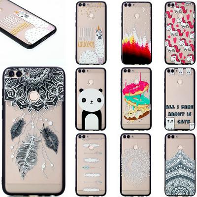 Color Painted Transparent Hard PC + Soft TPU Edge Hybrid Back Cover Protective Case for Huawei P Smart / Enjoy 7S