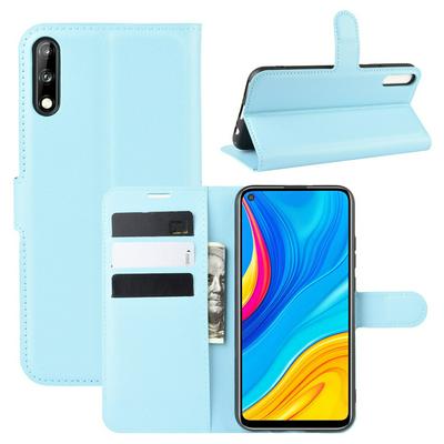 Lichee Pattern Side Flip Wallet Style PU Leather + Soft TPU Card Holder with Stand and Magnetic Buckle Case for Huawei Enjoy 10