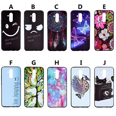 Tree Smile Face Flower Wing Cat Colored Painting Ultrathin IMD Soft TPU Back Cover Case for Huawei Mate 20 Lite / Maimang 7