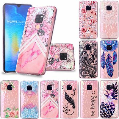 Dream Catcher Pineapple Rose Colored Painting Crystal Diamond Pattern Transparent Soft TPU Back Cover Case for Huawei Mate 20 