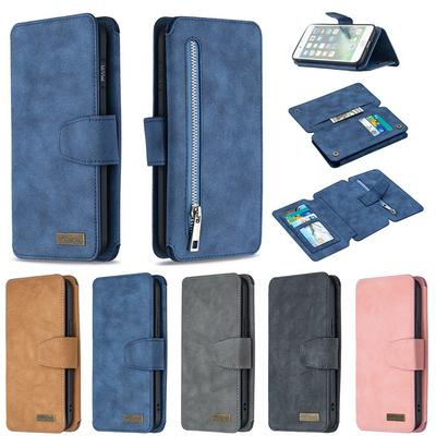 Frosted Zipper Wallet BF07 Type Detachable Scratch Resistant PU Leather Phone Case for iPhone 7 Plus / 8 Plus