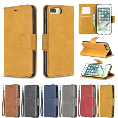 Sheep Skin Shockproof PU Leather + Soft TPU with Card Slots Stand Wallet Protective Case for iPhone 7 Plus / 8 Plus