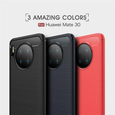 Carbon Fiber Pattern Brushed Shockproof Soft TPU Back Cover Case for Huawei Mate 30