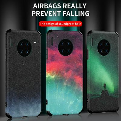 3D Color Spray Pattern Frosted 2 in 1 Four Corners Airbags Anti-Fall Sound-Proof Dust-Poof PC + Soft TPU Back Cover Case for Huawei Mate 30