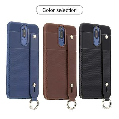 Solid Color Anti-Scratch Shockproof Soft TPU with Hand Strap and Stand Protective Case for Huawei Mate 10 Lite / Nova 2i / Maimang 6