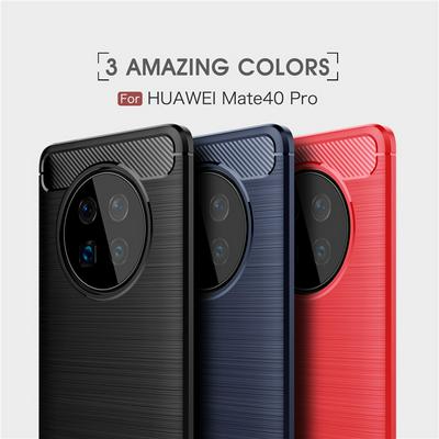 Carbon Fiber Pattern Brushed Shockproof Soft TPU Back Cover Case for Huawei Mate 40 Pro