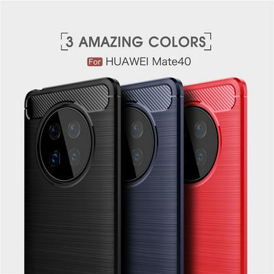 Carbon Fiber Pattern Brushed Shockproof Soft TPU Back Cover Case for Huawei Mate 40 
