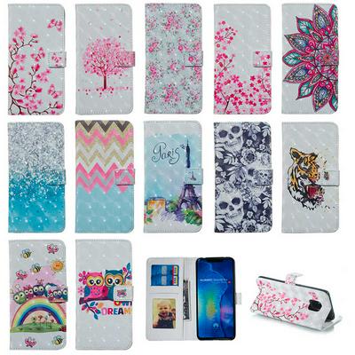 3D Colored Painting Side Flip Shockproof PU Leather + Soft TPU Picture Frame with Card Slots Magnetic Buckle and Stand Wallet Protective Case for Huawei Mate 20 Pro