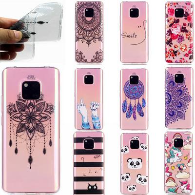 Dream Catcher Fist Panda Pegasus Mandala Colored Painting Transparent Soft TPU Back Cover Case for Huawei Mate 20 Pro 
